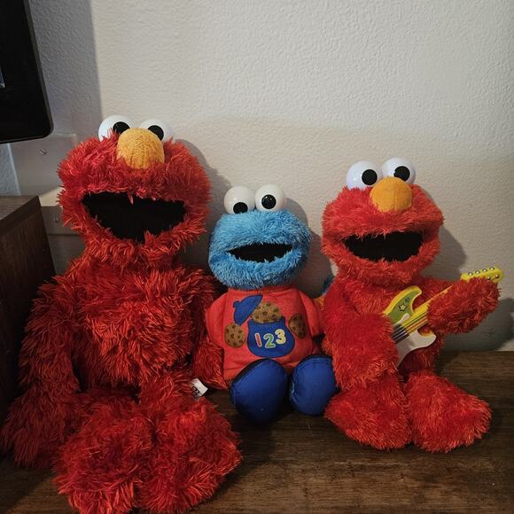 Sesame Street Plush Stuffed Toy Bundle SET OF 3 - Picture 1 of 4